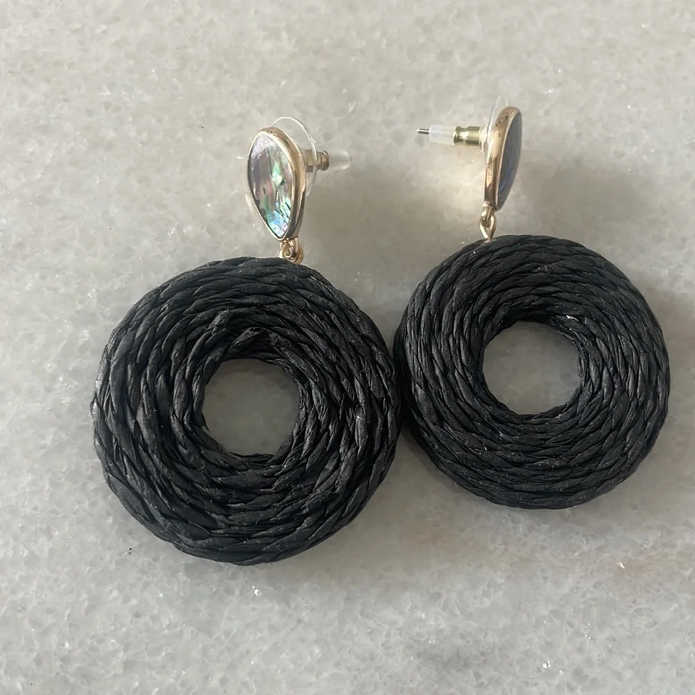 A New Day Ratton Earrings black circle fashion jewelry New